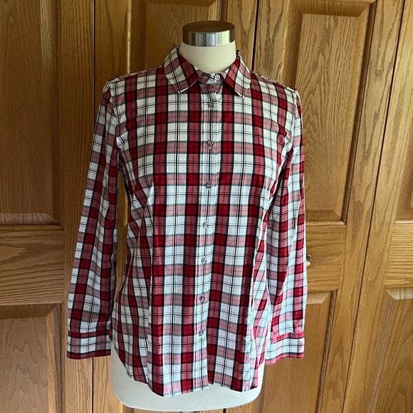 TALBOTS - Button Front Shirt - Classic Plaid -- NEW with Tag - Picture 2 of 13